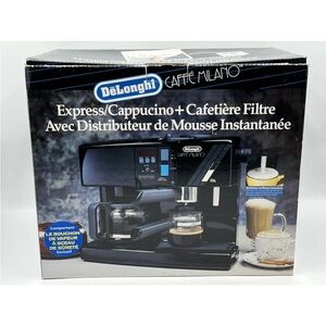 Delonghi espresso/cappuccino machine never used, got as gift, still in box.